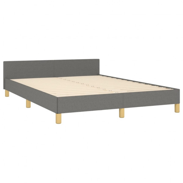 Estrutura de cama sem colchão 140x190 cm tecido cinzento-escuro M 5