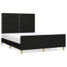 Estructura de cama con cabecero de tela negro 140x190 cm 2