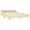 Estructura de cama con cabecero de tela color crema 140x190 cm 5