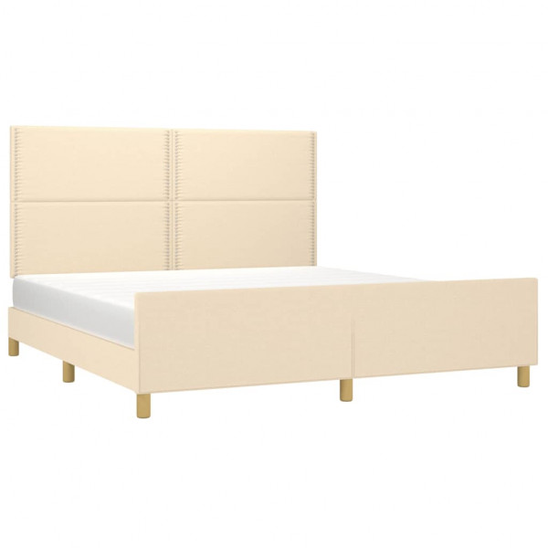 Estrutura de cama sem colchão 180x200 cm tecido cor creme M 3