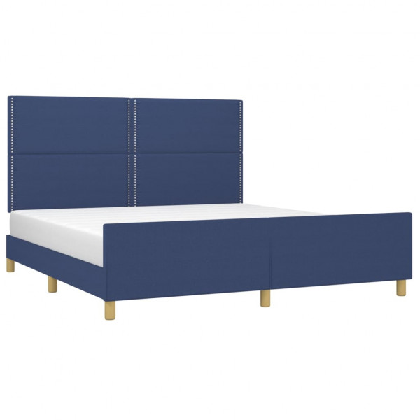 Estrutura de cama sem colchão 180x200 cm tecido azul M 3