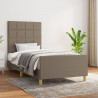 Estructura de cama con cabecero de tela gris taupe 90x200 cm 1