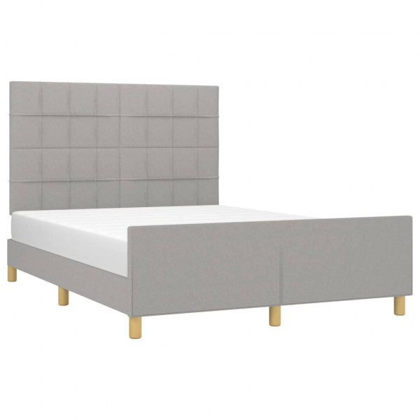 Estrutura de cama sem colchão 140x190 cm tecido cinzento-claro M 3
