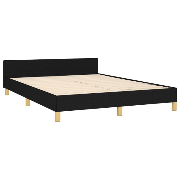 Estrutura de cama sem colchão 140x190 cm tecido preto M 5