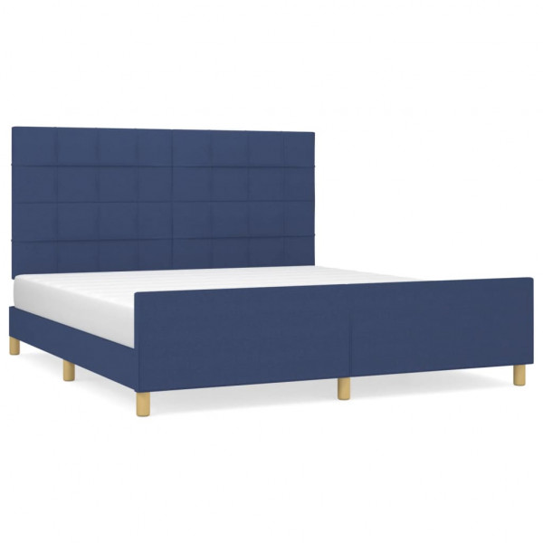 Estrutura de cama sem colchão 180x200 cm tecido azul M 2