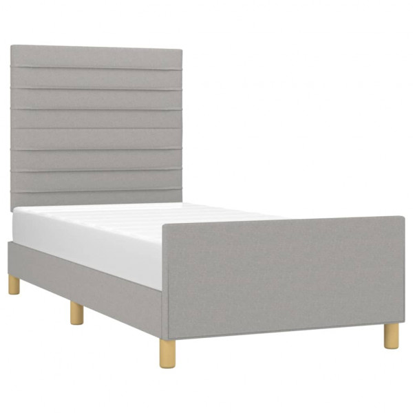 Estrutura de cama sem colchão 90x190 cm tecido cinzento-claro M 3