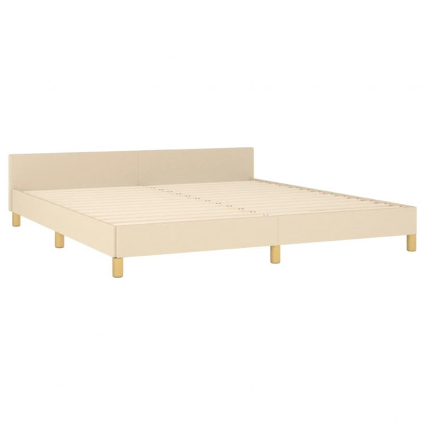 Estrutura de cama sem colchão 180x200 cm tecido cor creme M 5