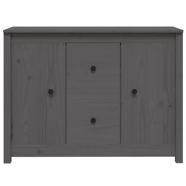 Aparador de madera maciza de pino gris 100x35x74 cm M 3