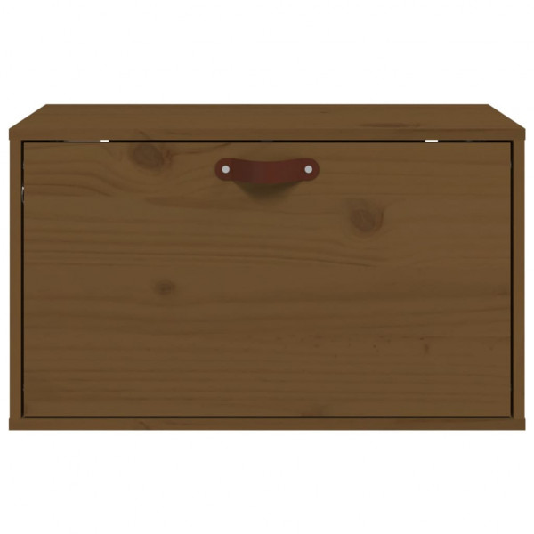 Armario de pared madera maciza de pino marrón miel 60x30x35 cm M 3