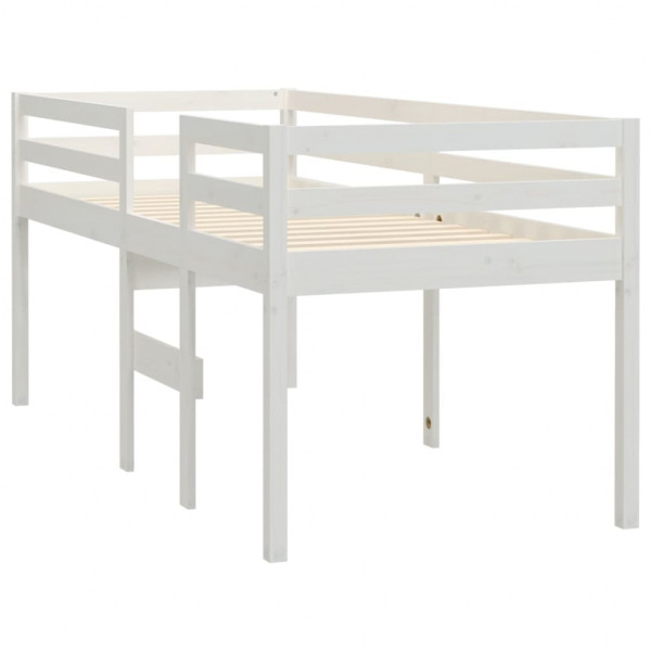 Cama alta blanca madera maciza pino 80x200 cm M 4