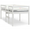 Cama alta blanca madera maciza pino 75x190 cm 2