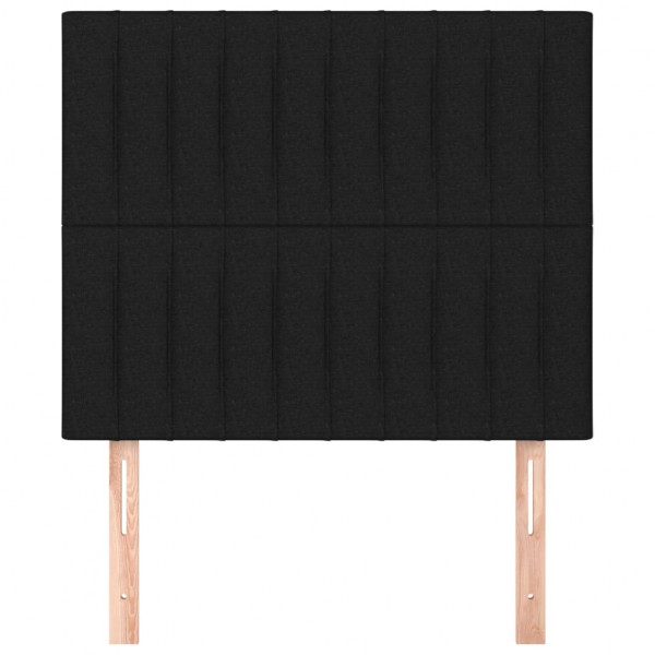 Cabeceros 2 unidades de tela negro 80x5x78/88 cm M 3