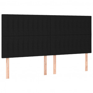 Cabeceros 4 unidades de tela negro 100x5x78/88 cm H