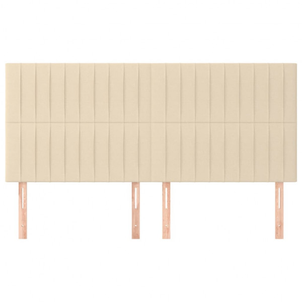 Cabeceira de cama 4 pcs tecido 100x5x78/88 cm creme M 3