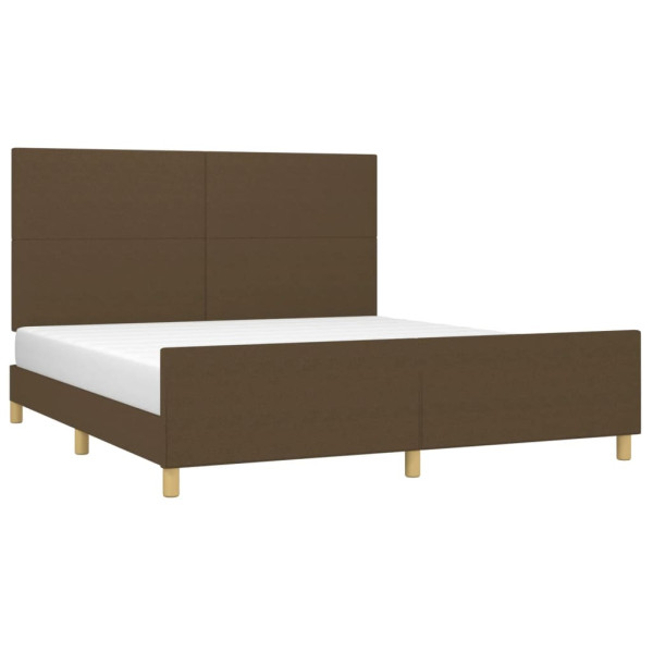 Estrutura de cama sem colchão 180x200 cm tecido castanho-escuro M 3