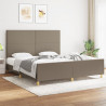 Estructura de cama con cabecero de tela gris taupe 180x200 cm 1