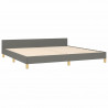 Estructura de cama con cabecero tela gris oscuro 200x200 cm 5