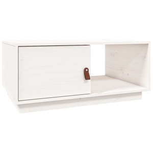 Mesa de centro 80x80x35.5 cm madeira de pinho maciça branco H
