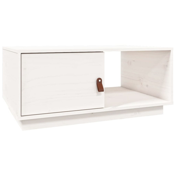 Mesa de centro 80x80x35.5 cm madeira de pinho maciça branco M 2