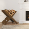 Soporte de leña madera maciza de pino marrón miel 47x39.5x48 cm 3