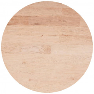 Superficie de mesa redonda madera de roble sin tratar Ø50x1.5cm H