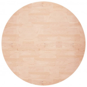 Superficie de mesa redonda madera de roble sin tratar Ø80x1.5cm H
