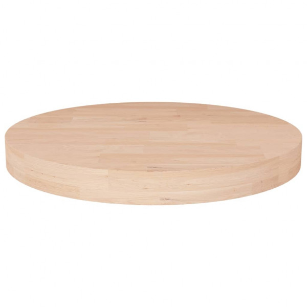 Superficie de mesa redonda madera de roble sin tratar Ø30x4 cm D