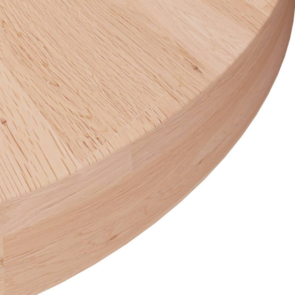 Superficie de mesa redonda madera de roble sin tratar Ø40x4 cm M 3