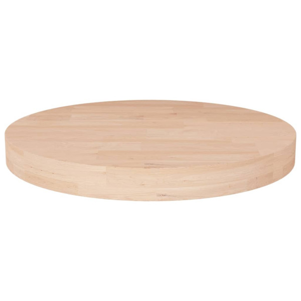Superficie de mesa redonda madera de roble sin tratar Ø50x4 cm D
