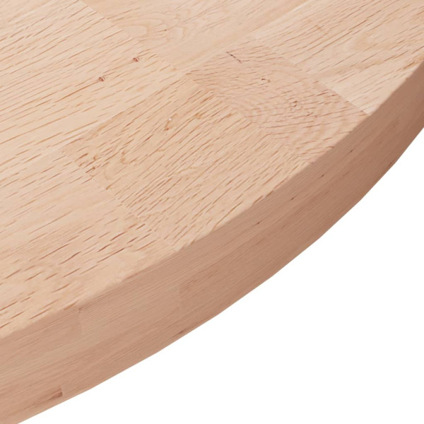 Superficie de mesa redonda madera de roble sin tratar Ø80x4 cm M 3