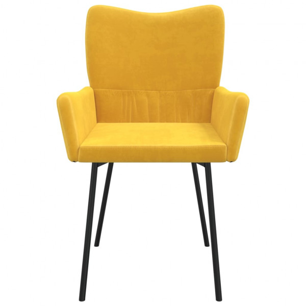 Cadeiras de jantar 2 pcs veludo amarelo M 5