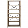 Estantería de 6 niveles madera maciza de acacia 80x30x170 cm 3