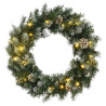 Corona de Navidad con luces LED PVC verde 60 cm 1