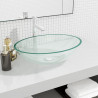 Lavabo de vidrio transparente 50x37x14 cm 1