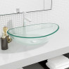 Lavabo de vidrio templado transparente 54.5x35x15.5 cm 1