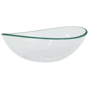 Lavabo de vidrio templado transparente 54.5x35x15.5 cm H