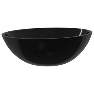 Lavabo de vidrio negro 50x37x14 cm H