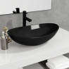 Lavabo de vidrio templado negro 54.5x35x15.5 cm 1