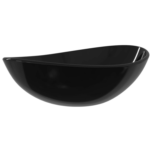 Lavabo de vidrio templado negro 54.5x35x15.5 cm M 2