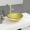 Lavabo de vidrio templado dorado 35x12 cm 1