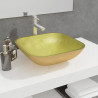 Lavabo de vidrio dorado 42x42x14 cm 1