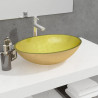 Lavabo de vidrio dorado 50x37x14 cm 1