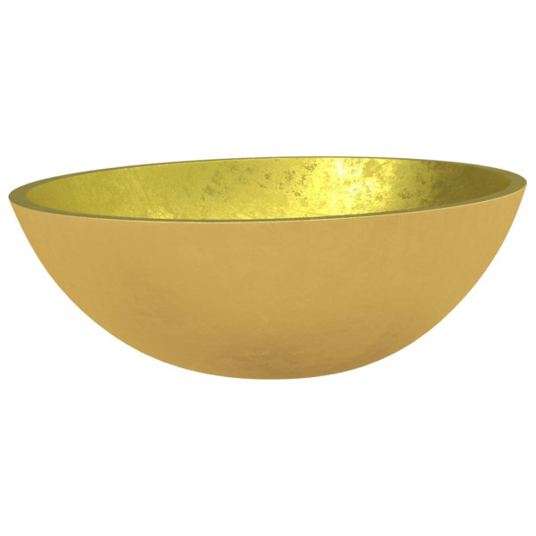 Lavabo de vidrio dorado 50x37x14 cm M 2