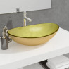 Lavabo de vidrio templado dorado 54.5x35x15.5 cm 1