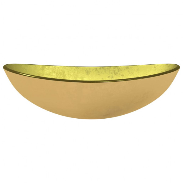 Lavabo de vidrio templado dorado 54.5x35x15.5 cm M 3