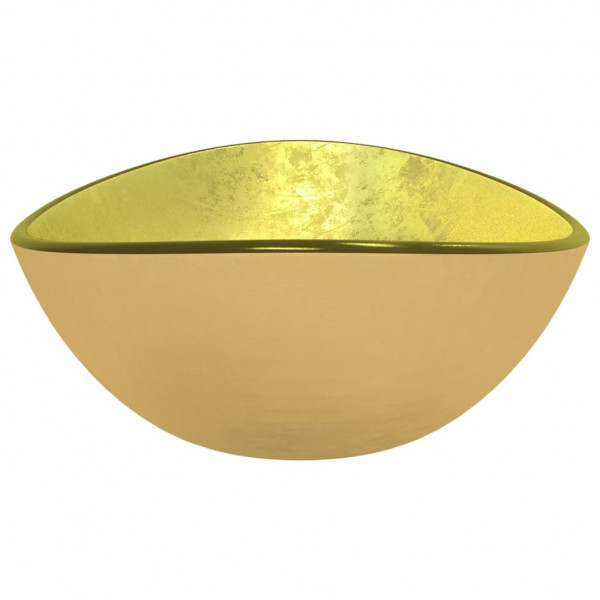 Lavabo de vidrio templado dorado 54.5x35x15.5 cm M 4