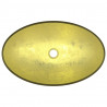 Lavabo de vidrio templado dorado 54.5x35x15.5 cm 5