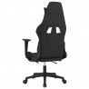 Silla gaming de masaje con reposapiés tela negro y verde claro 5