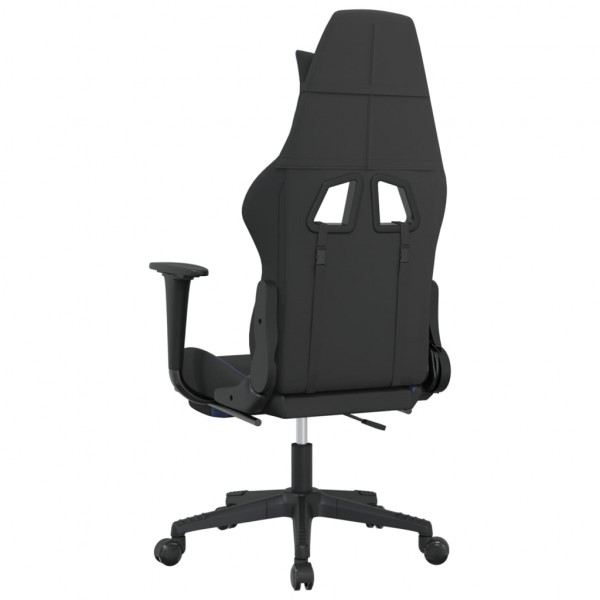 Silla gaming de masaje con reposapiés tela negro y azul M 5