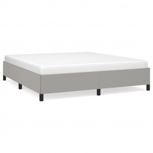 Estructura de cama tela gris claro 160x200 cm H